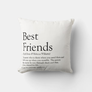 Beste Vrienden Definitie Modern Plezier Zwart en W Kussen