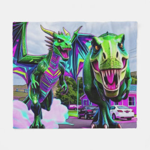 Beste Vrienden - Draak en Dinosaurus Wandelen Fleece Deken