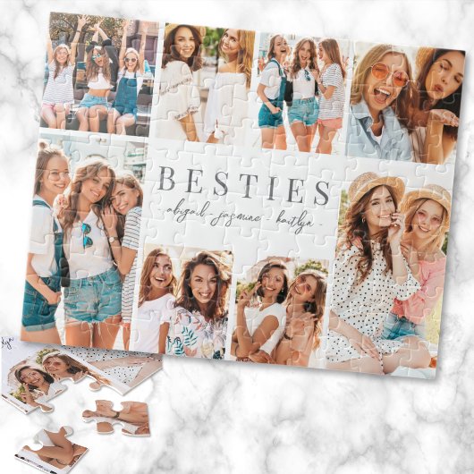 Beste Vrienden Elegante BFF Collage Foto Legpuzzel