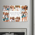 Beste Vrienden Elegante BFF Collage Foto Magneet<br><div class="desc">Gepersonaliseerde "beste vriend" grote fotomagneet. Deze eenvoudige en oprechte fotomagneet is een zoete manier om je vriendschap te vieren. Het biedt ruimte voor acht foto's, gerangschikt rond de rand om samen uw favoriete herinneringen te laten zien, terwijl de focus op de betekenisvolle tekst in het midden wordt gehouden. In het...</div>