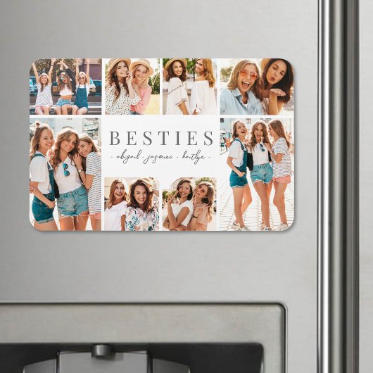Beste Vrienden Elegante BFF Collage Foto Magneet