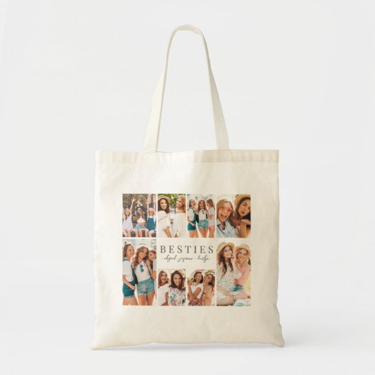 Beste Vrienden Elegante BFF Collage Foto Tote Bag (Voorkant)