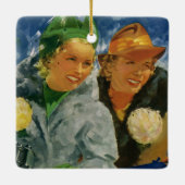  beste vrienden! Elegante en stijlvolle vrouwen Keramisch Ornament (Achterkant)