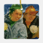  beste vrienden! Elegante en stijlvolle vrouwen Keramisch Ornament (Voorkant)