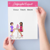Beste vrienden en cupcakes. flyer (Hand)