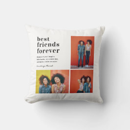 Beste vrienden Forever | 3 Fotocollage Gift Kussen