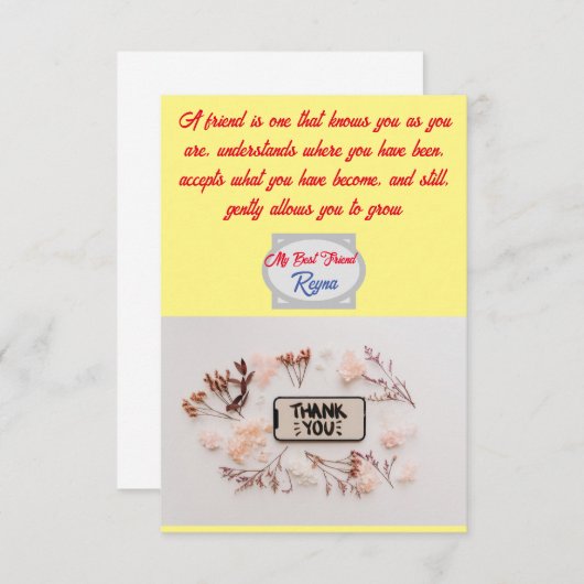 Beste vrienden Forever Bedankkaart (Voorkant / Achterkant)