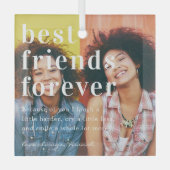 Beste vrienden Forever | Citaat- en fotocadeau Glas Ornament (Voorkant)