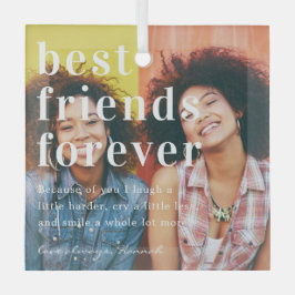Beste vrienden Forever | Citaat- en fotocadeau Glas Ornament