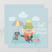 Beste vrienden Forever Feestdagenkaart (Voorkant / Achterkant)