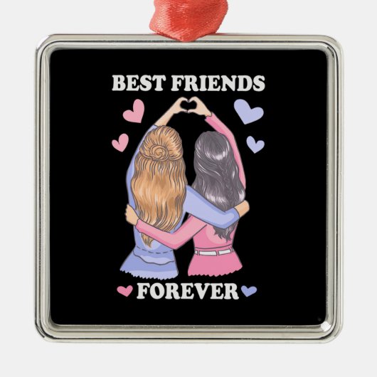 Beste vrienden Forever Metalen Ornament (Voorkant)