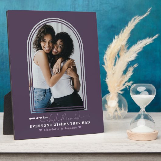 Beste vrienden Forever | Moderne, eenvoudige foto  Fotoplaat (Zijkant)