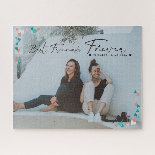 Beste vrienden Forever | Moderne minimale BFF-foto Legpuzzel (Horizontaal)