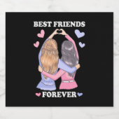 Beste vrienden Forever Sparkling Wijnetiket (Enkel label)