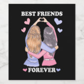 Beste vrienden Forever Wijn Etiket (Enkel label)