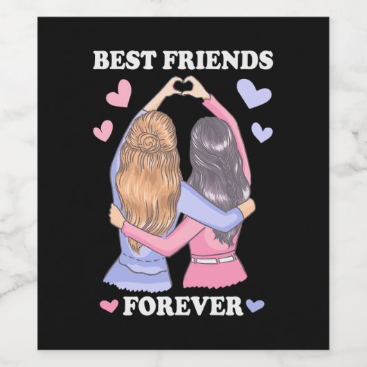 Beste vrienden Forever Wijn Etiket (Enkel label)
