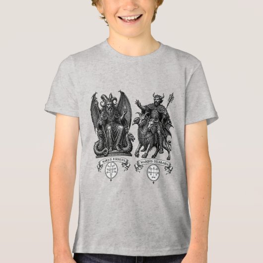 Beste vrienden Forneus en Decarabia Tri-Blend Shirt (Voorkant)