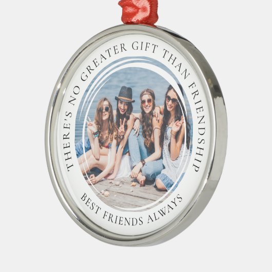 Beste vrienden foto aandenken metalen ornament (Links)
