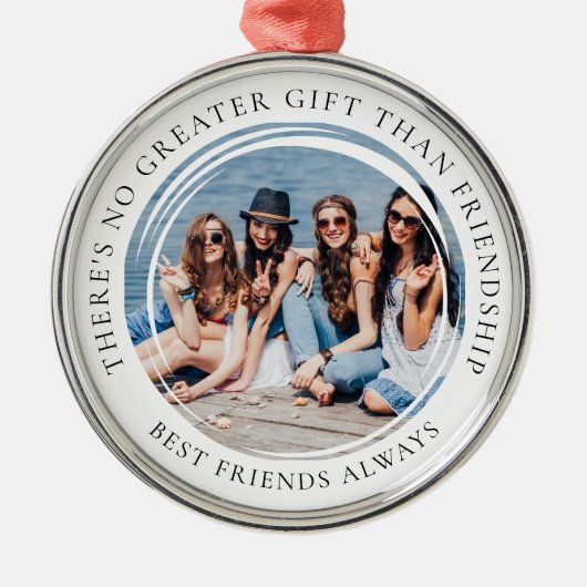 Beste vrienden foto aandenken metalen ornament (Voorkant)