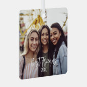 Beste Vrienden Foto BFF Vakantie Kerstmis Metalen Ornament (Voorkant Rechts)