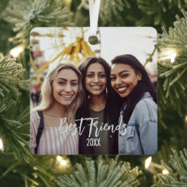 Beste Vrienden Foto BFF Vakantie Kerstmis Metalen Ornament