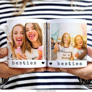 Beste Vrienden Foto Collage BFF Vriendschap Tweekleurige Koffiemok