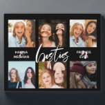 Beste vrienden Foto collage Black Fotoplaat<br><div class="desc">Een geweldig cadeau om je vriendschap te vieren! Een fotoplak met uw favoriete 6 foto's,  gepersonaliseerd met uw namen.</div>