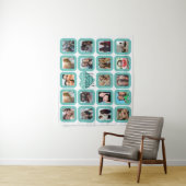 BESTE VRIENDEN Foto Collage Blauwgroen hart met li Wandkleed (In situ)