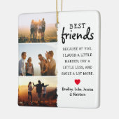 Beste vrienden Foto Collage & Quote Kerstmis Keramisch Ornament (Links)