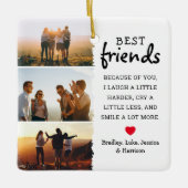Beste vrienden Foto Collage & Quote Kerstmis Keramisch Ornament (Voorkant)
