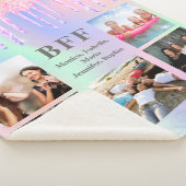 Beste vrienden foto collage regenboogliter roze sherpa deken (3/4)