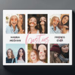 Beste vrienden Foto collage roze bessen Fotoplaat<br><div class="desc">Een geweldig cadeau om je vriendschap te vieren! Een fotoplak met uw favoriete 6 foto's,  gepersonaliseerd met uw namen.</div>