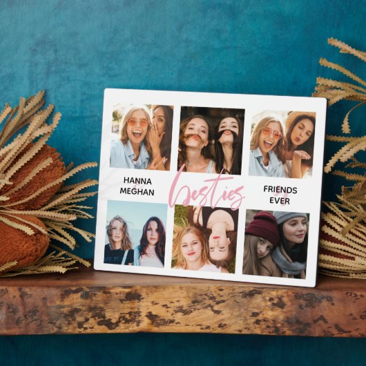 Beste vrienden Foto collage roze bessen Fotoplaat (Zijkant)