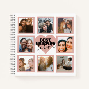 BESTE VRIENDEN Foto Collage Roze Gouden Hart Notitieboek