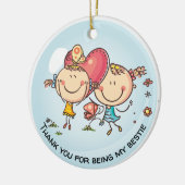 Beste Vrienden Foto Gift Leuke Kerstdecoratie Keramisch Ornament (Links)