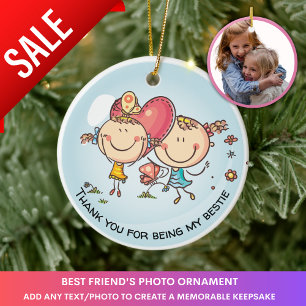 Beste Vrienden Foto Gift Leuke Kerstdecoratie Keramisch Ornament