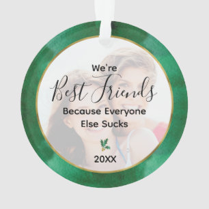 Beste vrienden Foto Green Gold Ornament