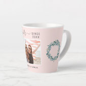 Beste vrienden foto namen eucalyptus groen roze latte mok (Rechterhoek)