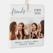 Beste vrienden foto namen wit keepsake script keramisch ornament (Rechts)