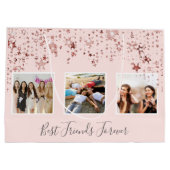 Beste vrienden foto roos gouden roze sterren verja groot cadeauzakje (Achterkant)