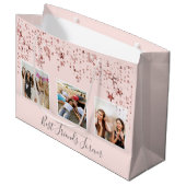 Beste vrienden foto roos gouden roze sterren verja groot cadeauzakje (Voorkant Gekanteld)