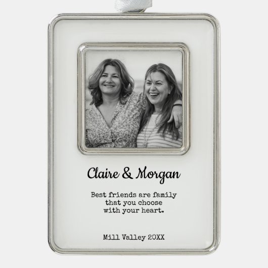 Beste Vrienden Foto Vakantie Kerstmis Ornament (Voorkant)