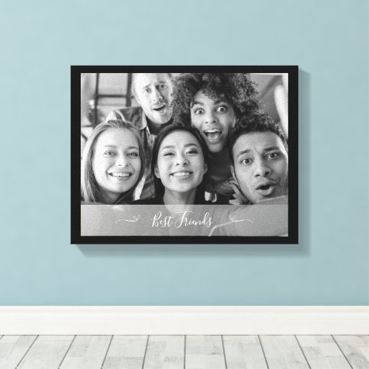 Beste Vrienden Foto Zwart-wit Canvas Afdruk (Insitu (Houten vloer))