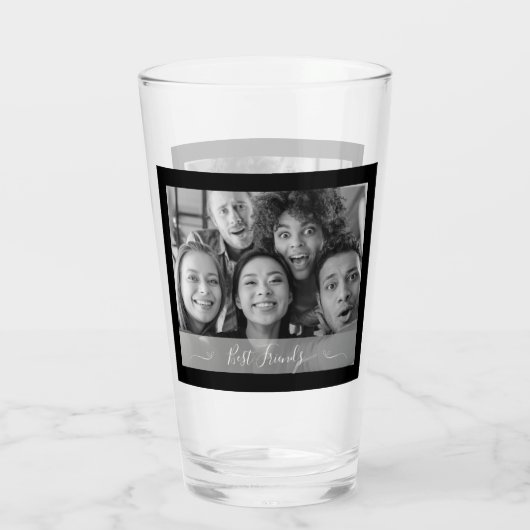 Beste Vrienden Foto Zwart-wit Glas (Achterkant)