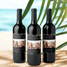 Beste vrienden foto zwart zilverglitsstof