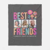 Beste Vrienden Fotocollage BFF Namen Fleece Deken (Voorkant)
