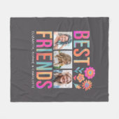 Beste Vrienden Fotocollage BFF Namen Fleece Deken (Voorkant (Horizontaal))