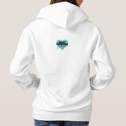 BESTE VRIENDEN Fotocollage Blauwgroen Hart Hoodie (Achterkant)