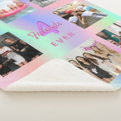 Beste vrienden fotocollage holografische roze paar sherpa deken (3/4)