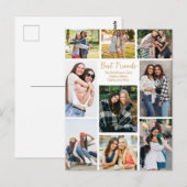 Beste vrienden fotocollage schattig gepersonalisee briefkaart (Voorkant / Achterkant)
